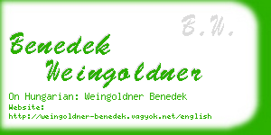 benedek weingoldner business card